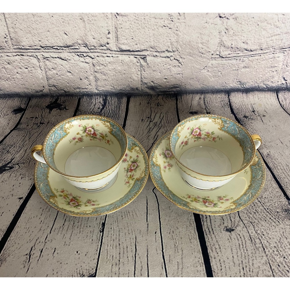 Noritake Blue Dawn 622 Tea Cup Saucer Set of 2